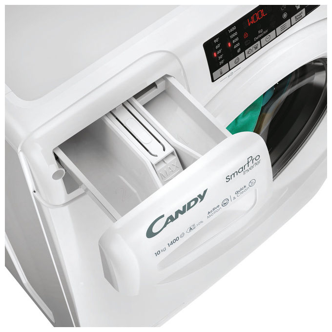 Candy CO4104TWM1S Smart Pro Inverter Lavatrice Carica Frontale 10 Kg 1400 rpm Classe A Wi-Fi Bluetooth (85x60x58 cm) colore Bianco