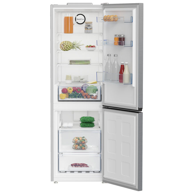 BEKO B1RCNE364XB Frigorifero combinato 316 L 1865 cm Classe E 37 dB Total No Frost MultiAirflow modalita' Eco e Vacanza Metal Look