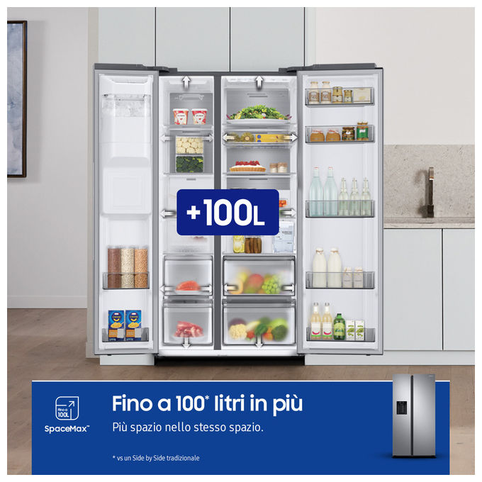 Samsung RS68A854CSL Frigorifero Side-by-Side Incasso-Libero 634 Litri Classe Energetica C Acciaio Inossidabile