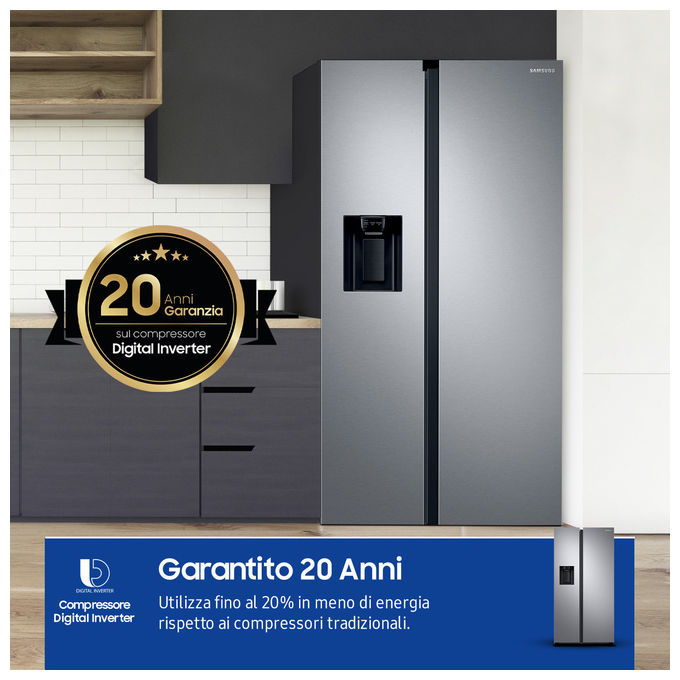 Samsung RS68A854CSL Frigorifero Side-by-Side Incasso-Libero 634 Litri Classe Energetica C Acciaio Inossidabile