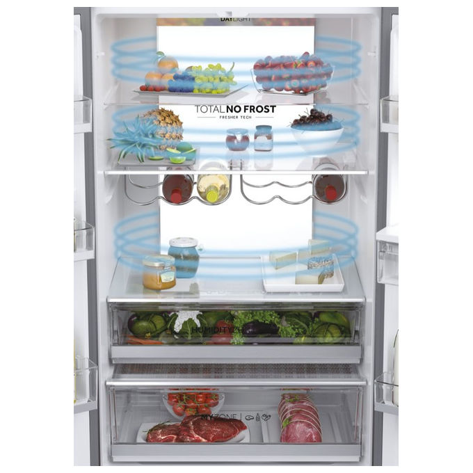 Haier HFW7720ENMB FD 70 Serie 7 - Frigorifero Multidoor 477 L, 200,6 cm, Classe E, 37 dB, No Frost, Wi-Fi, MyZone, Humidity Zone, Nero