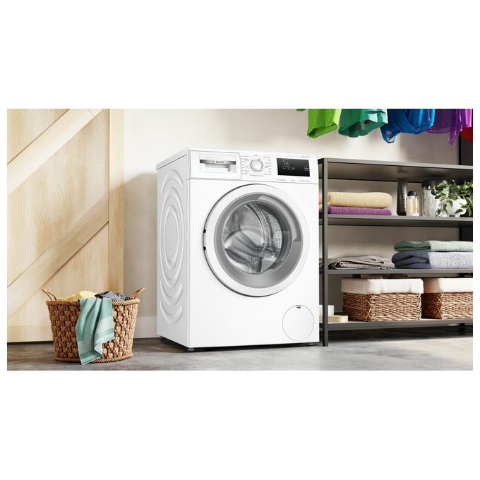 Bosch WAN24009II Serie 4 – Lavatrice a carica frontale da libera installazione 9 kg, 1200 rpm, Classe A, Iron Assist, EcoSilence Drive, ActiveWater Plus, (84,5x59,8x59,0 cm), Bianco
