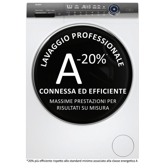Haier HW120-B14979EU1 I-Pro Serie 7 Plus Lavatrice Frontale 12 Kg 1400 rpm Classe A Wi-Fi Inverter 70 dB (85x60x60 cm) colore Bianco