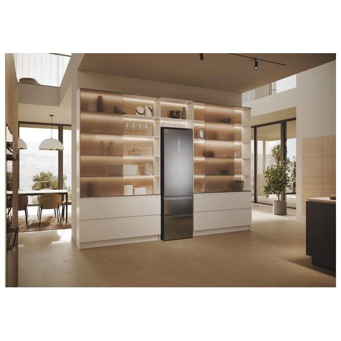 Haier HTW5620DNMG Frigorifero combinato 3D 60 Serie 5 Libera installazione 414 litri 3 porte No Frost Luce Led Classe D Silver