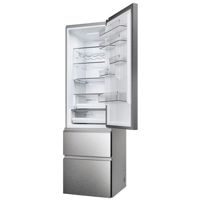 Haier HTW5620DNMG Frigorifero combinato 3D 60 Serie 5 Libera installazione 414 litri 3 porte No Frost Luce Led Classe D Silver