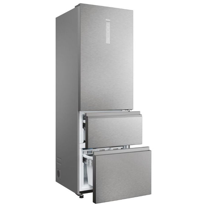 Haier HTW5620DNMG Frigorifero combinato 3D 60 Serie 5 Libera installazione 414 litri 3 porte No Frost Luce Led Classe D Silver