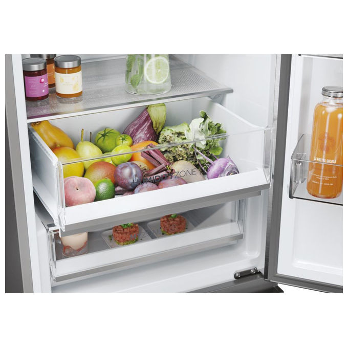 Haier HTW5620DNMG Frigorifero combinato 3D 60 Serie 5 Libera installazione 414 litri 3 porte No Frost Luce Led Classe D Silver