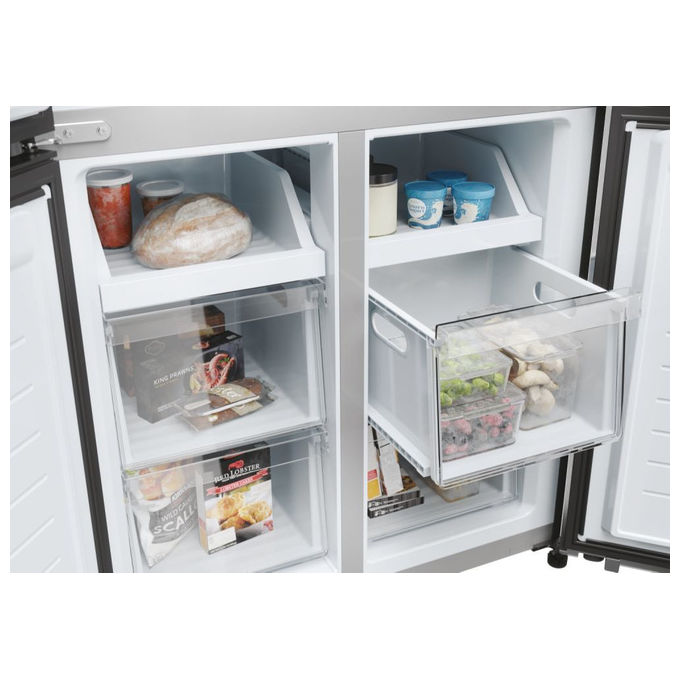 Haier Cube 83 HCR3818EWMM Frigorifero Side by Side 463L 4 Porte No Frost Platino