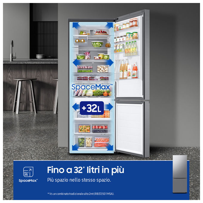 Samsung RB53DG706CS9 Frigorifero Doppia Porta Libera Installazione 538 Litri Classe Energetica C Metallico-Acciaio Inossidabile