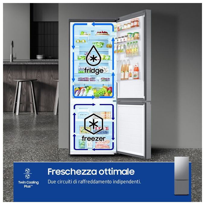 Samsung RB53DG706CS9 Frigorifero Doppia Porta Libera Installazione 538 Litri Classe Energetica C Metallico-Acciaio Inossidabile