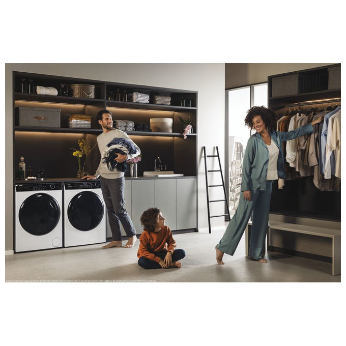 Haier HW90-B14959U1 I-Pro Series 5 Lavatrice Carica Frontale 9 Kg 1400 rpm Classe A Direct Motion Wi-Fi Vapore ABT (85x60x57 cm) colore Bianco