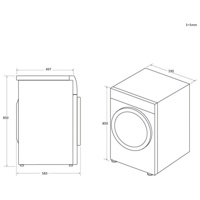 Haier HW90-B14959U1 I-Pro Series 5 Lavatrice Carica Frontale 9 Kg 1400 rpm Classe A Direct Motion Wi-Fi Vapore ABT (85x60x57 cm) colore Bianco