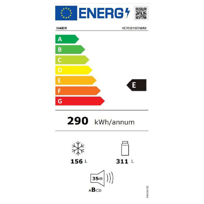 Haier Cube 83 Serie 3 HCR3818ENMM Frigorifero side by side 467 Litri Classe E Acciaio inossidabile