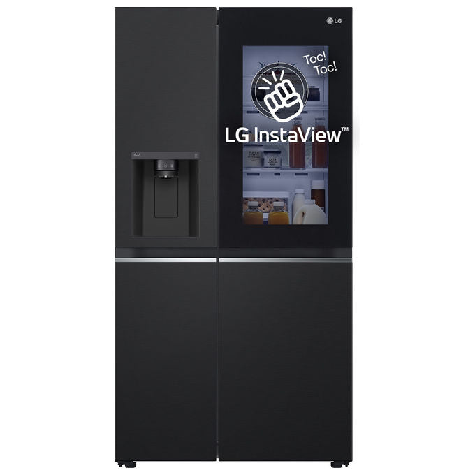 LG GSGV81EPLL - Frigorifero Side-by-Side 635 L, 179 cm, Classe E, 36 dB, Total No Frost, InstaView, DoorCooling+, Dispenser acqua e ghiaccio, Nero opaco