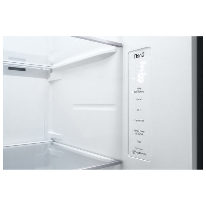 LG GSGV81EPLL - Frigorifero Side-by-Side 635 L, 179 cm, Classe E, 36 dB, Total No Frost, InstaView, DoorCooling+, Dispenser acqua e ghiaccio, Nero opaco