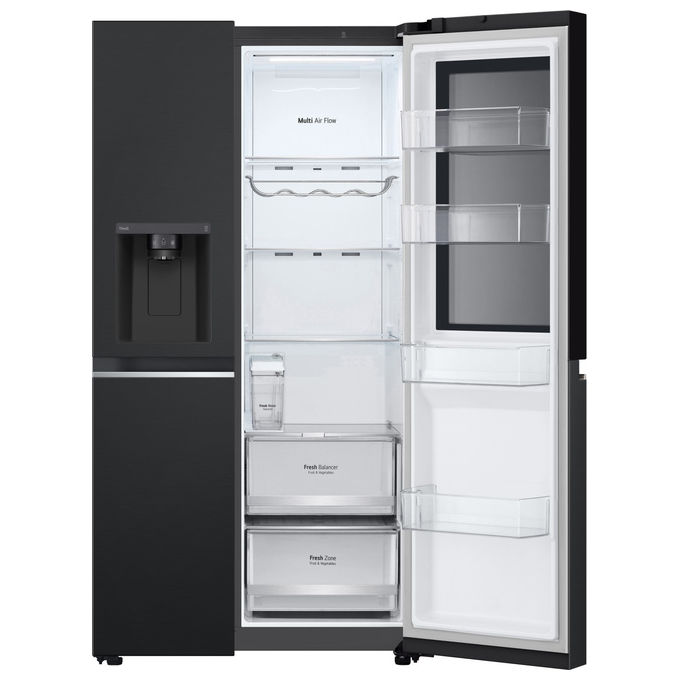 LG GSGV81EPLL - Frigorifero Side-by-Side 635 L, 179 cm, Classe E, 36 dB, Total No Frost, InstaView, DoorCooling+, Dispenser acqua e ghiaccio, Nero opaco