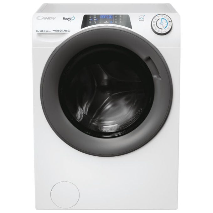 Candy RP6106BWMR8S Rapidó PRO Lavatrice Frontale 10 Kg 1600 rpm Classe A Inverter Vapore Wi-Fi (85x60x58 cm) colore Bianco