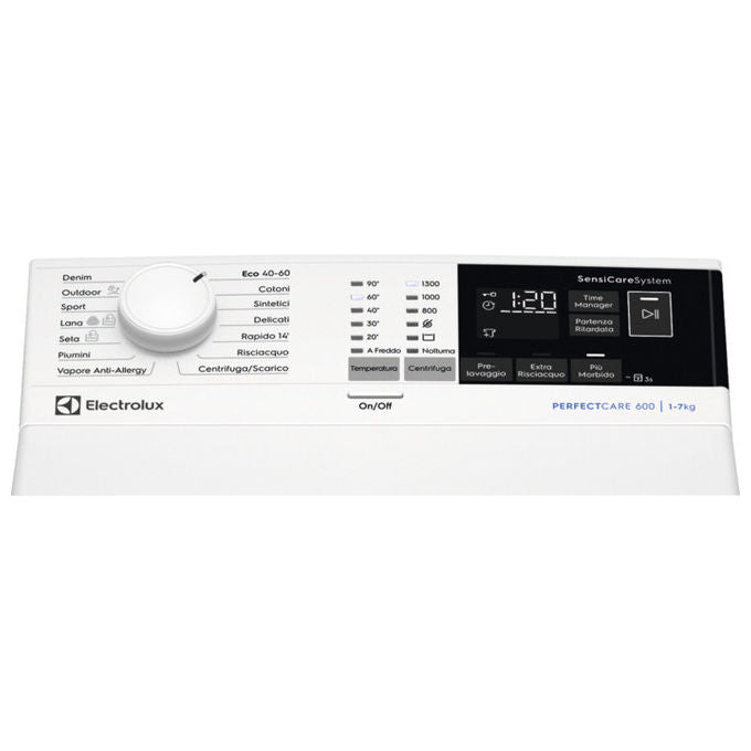 Electrolux EW6T437A Lavatrice Carica dall'Alto 7 Kg Classe A Profondita' 60 cm Centrifuga 1251 giri Funzione Vapore