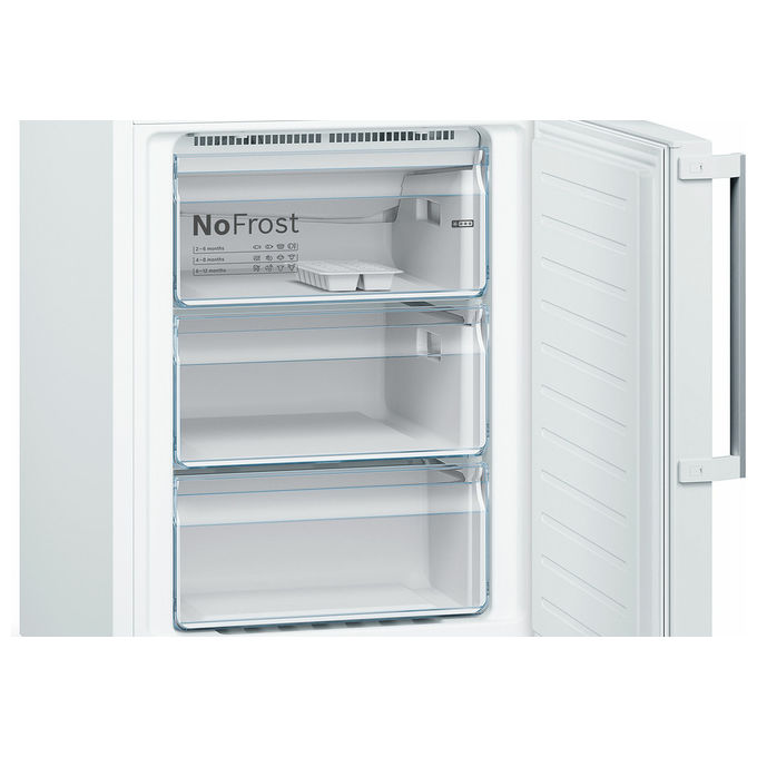 Bosch KGN39VWEQ - Serie 4 - Frigorifero Combinato 368 L, 203 cm, Classe E, 39 dB, Total No Frost, Multi Airflow, Bianco