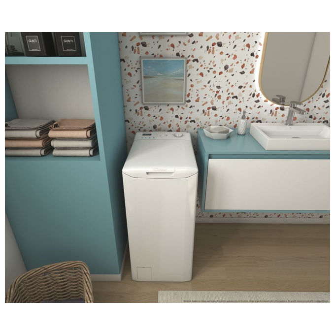 Candy Smart CST 272D3-1-11 Lavatrice a carica dall'alto 7Kg 1200 giri Classe C 16 programmi Sensore Kilo detector 41x60x86 Bianco