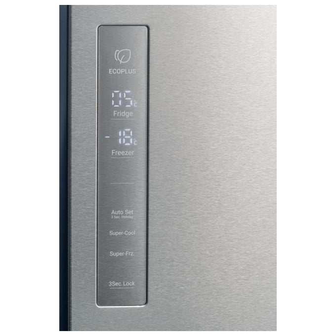Haier HCR5919ENMM Frigorifero Americano Side by Side 643 Litri Classe E No Frost colore New Platinum Inox Cube 90 Serie 5
