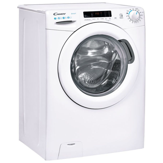 Candy CS4 1272DE-1-S – Lavatrice Slim a Carica Frontale 7 kg, 1200 rpm, Classe Energetica D, 16 Programmi con Kilo Detector e Controllo Remoto NFC (85×60×45 cm), Colore Bianco