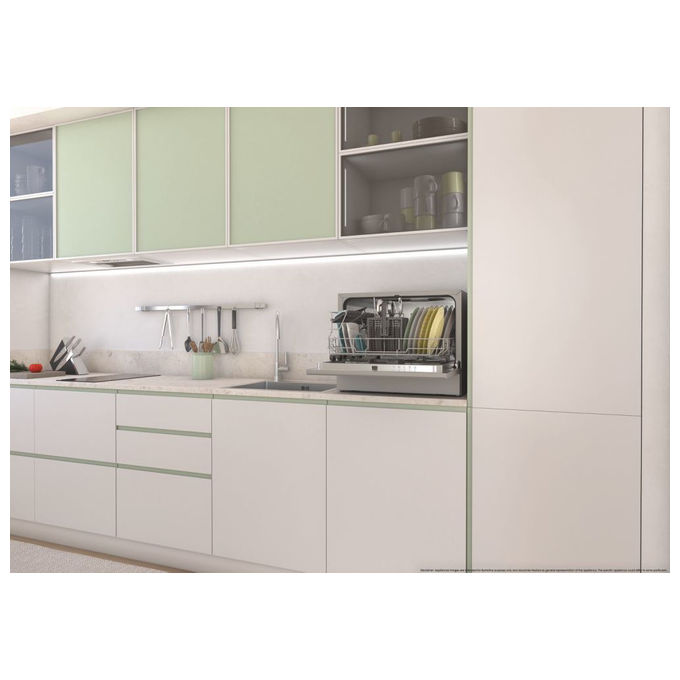 Candy RapidÓ CP 6E51LS Lavastoviglie Libera installazione 6 coperti Classe E Silver
