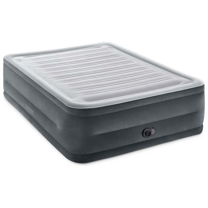 Intex Materasso Dura-Beam Comfort Plush Matrimoniale 152x203x56 Grigio per Piscine e Campeggio
