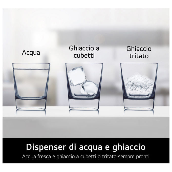 LG InstaView GSGV80PYLD.APYQEUR Frigorifero Side by Side 635 Litri Classe D No Frost Dispenser con allaccio Argento