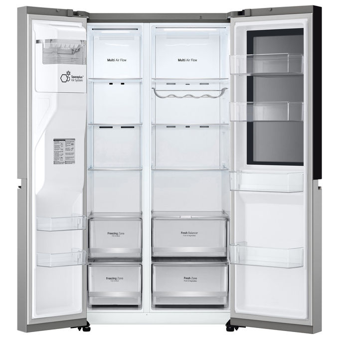 LG InstaView GSGV80PYLD.APYQEUR Frigorifero Side by Side 635 Litri Classe D No Frost Dispenser con allaccio Argento