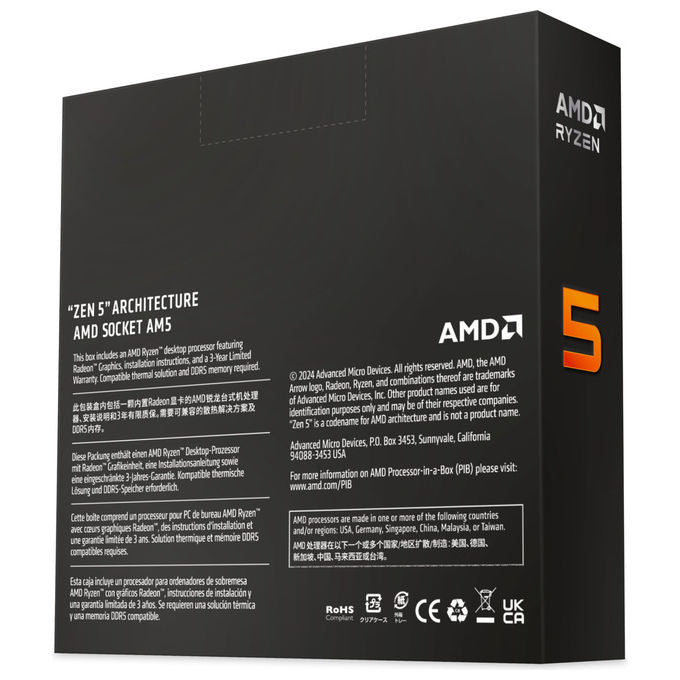 AMD Ryzen 5 9600X Processore 6 Core 12 Thread 5.4 GHz Boost Zen 5 4nm