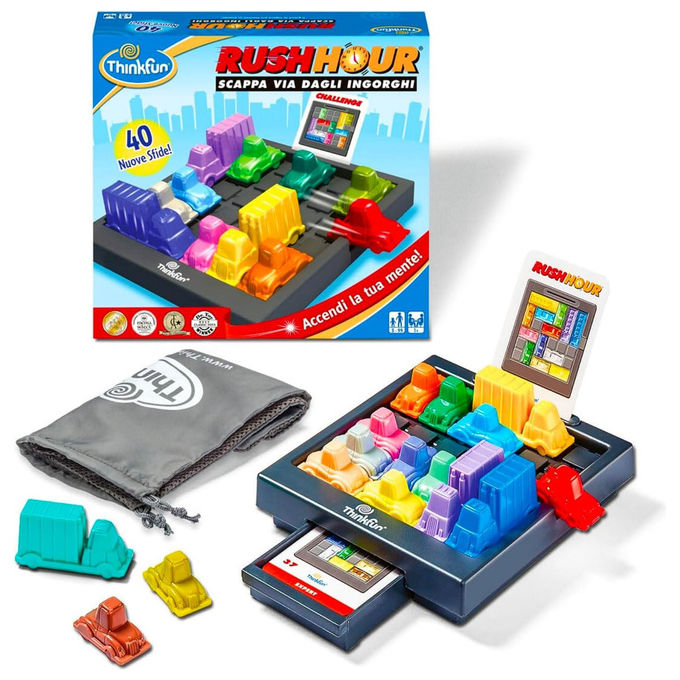Ravensburger 76601 Rush Hour Refresh Gioco di Logica Rompicapo 40 Sfide 4 Livelli 8+ Anni
