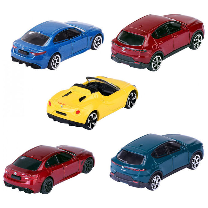 Majorette Set Regalo 5 Modelli Alfa Romeo 1:64 Metallo Pressofuso Parti Apribili
