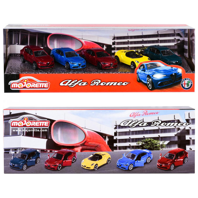 Majorette Set Regalo 5 Modelli Alfa Romeo 1:64 Metallo Pressofuso Parti Apribili