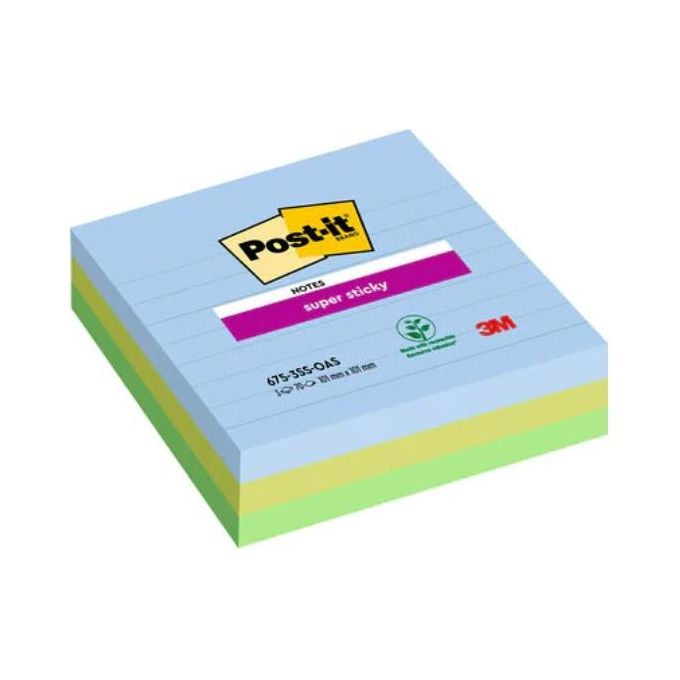 Post-It Confezione 3 SK Righe 101x101mm 3x70 Fogli Oasis