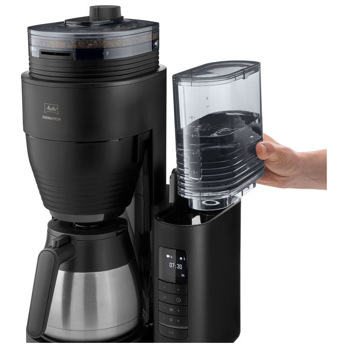 Melitta 6776793 Aromafresh PRO Macchina da caffe' con filtro 1,25 L 8 tazze con macinacaffe' integrato TFT Nero