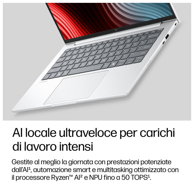 HP E13XBAT HP EliteBook 8 G2a Computer portatile AMD Ryzen AI 5 32 GB LPDDR5x 512 GB SSD Wi-Fi 7 Windows 11 Pro colore Argento