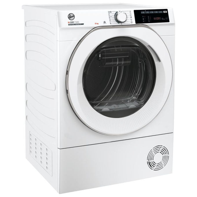 Hoover NDE H8A2TCEXS-S H-Dry 500 - Asciugatrice a pompa di calore 8 kg, Classe A++, connettivita' Wi-Fi + Bluetooth, programma Auto Care, (85x60x59 cm), Bianco