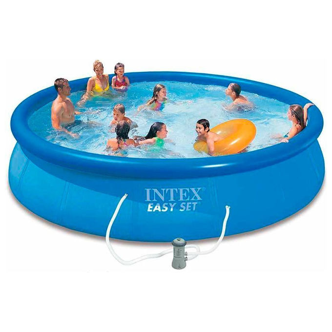 Intex 28158NP Easy Set Piscina Fuori Terra Rotonda 457x84 cm 9792 L Pompa Filtro a Cartuccia 2006 L-h colore Azzurro