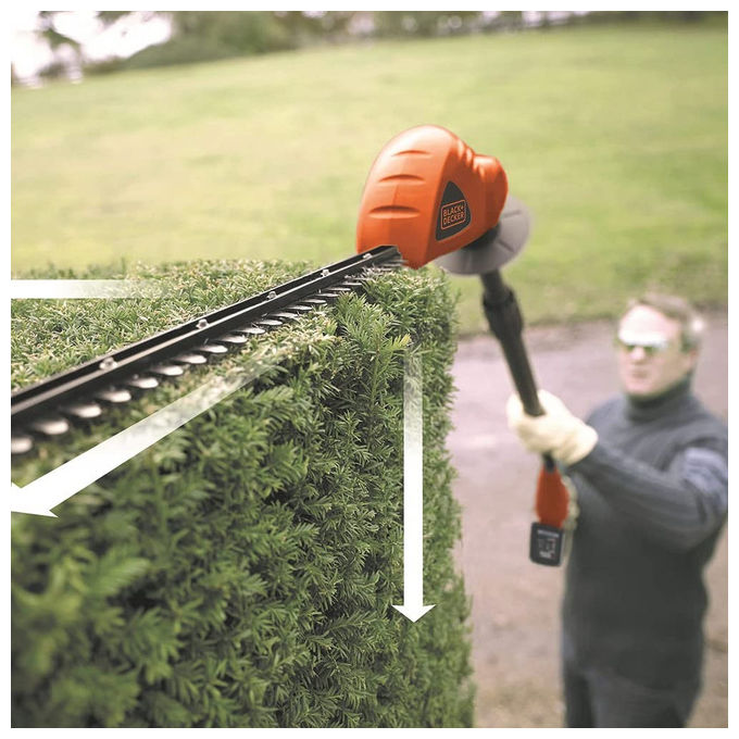 BLACK+DECKER Tagliasiepi 18V Testa Orientabile GTC1843L20 Lama 43 cm Doppia Azione