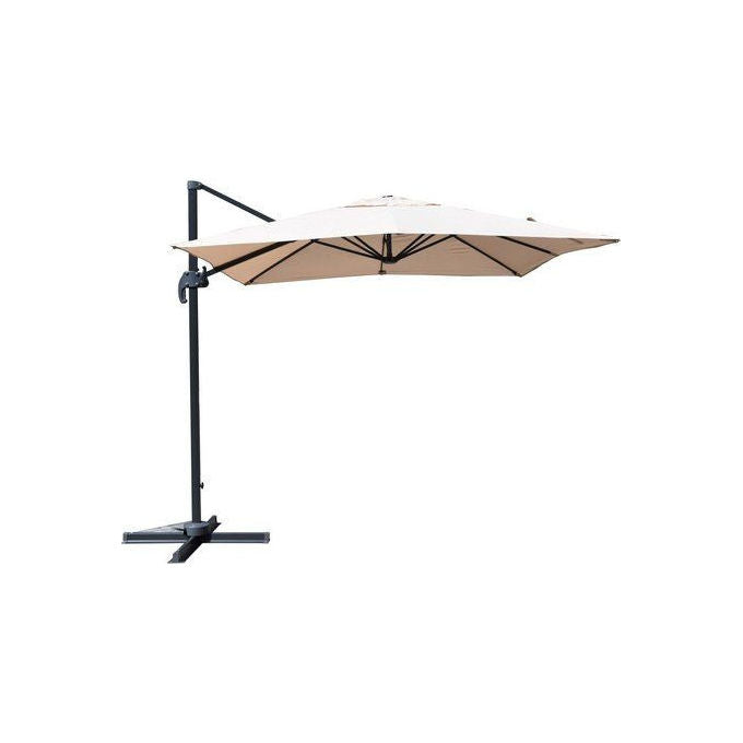 Amicasa Ombrellone 2,5x2,5m Braccio Rotante Ecru' Resistente UV da Giardino