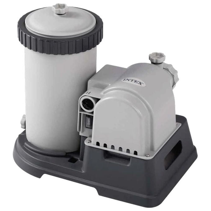 Intex 28634 Pompa Filtro a Cartuccia Krystal Clear Flusso d'Acqua 9463 L-h Flusso di Sistema 7192 L-h Plastica Grigio Flusso Acqua 9463 L-h