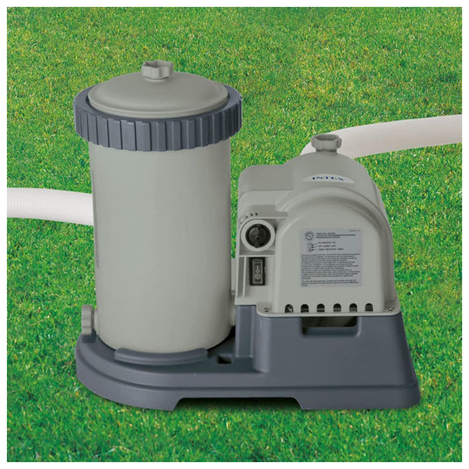 Intex 28634 Pompa Filtro a Cartuccia Krystal Clear Flusso d'Acqua 9463 L-h Flusso di Sistema 7192 L-h Plastica Grigio Flusso Acqua 9463 L-h