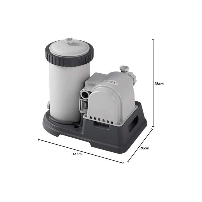 Intex 28634 Pompa Filtro a Cartuccia Krystal Clear Flusso d'Acqua 9463 L-h Flusso di Sistema 7192 L-h Plastica Grigio Flusso Acqua 9463 L-h
