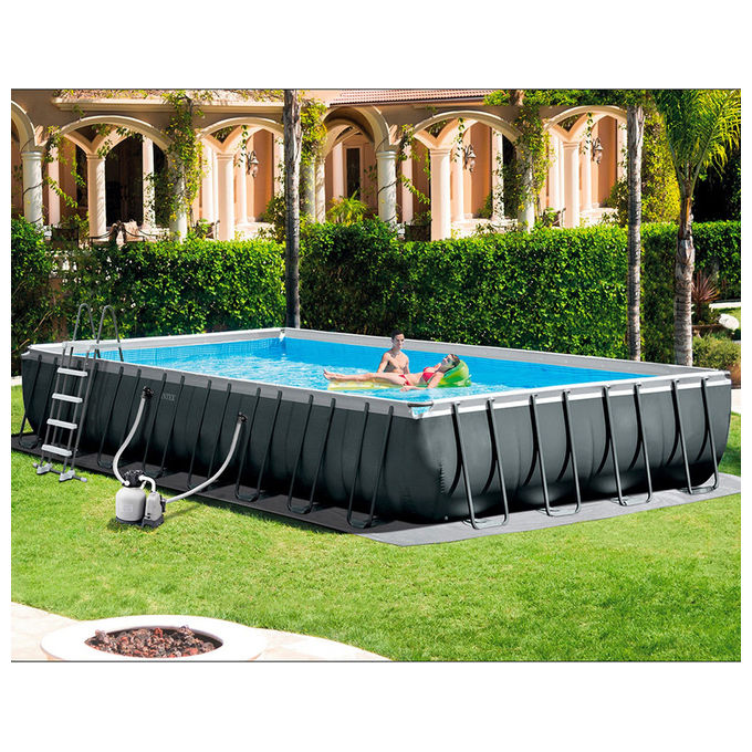 Intex Piscina Fuori Terra Ultra XTR Frame 975x488x132 cm Grigio Acciaio e PVC 26378NP