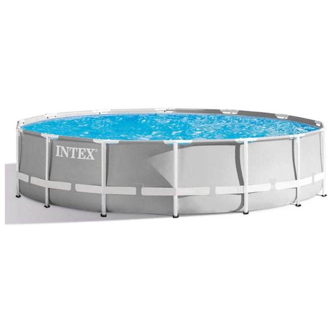 Intex 26724 Piscina Prisma Frame 457X107 Cm Con Pompa Filtro Scaletta Doppia Telo Base E Copertura