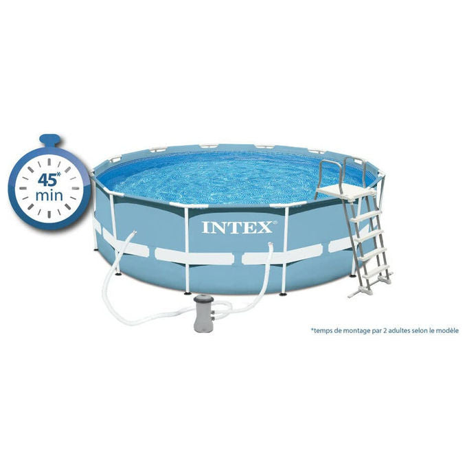 Intex 26724 Piscina Prisma Frame 457X107 Cm Con Pompa Filtro Scaletta Doppia Telo Base E Copertura