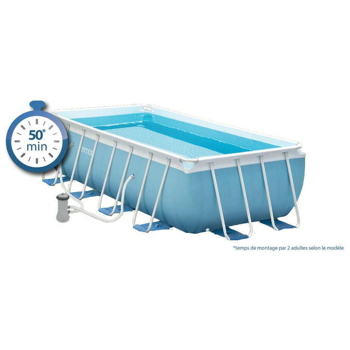 Intex 26724 Piscina Prisma Frame 457X107 Cm Con Pompa Filtro Scaletta Doppia Telo Base E Copertura