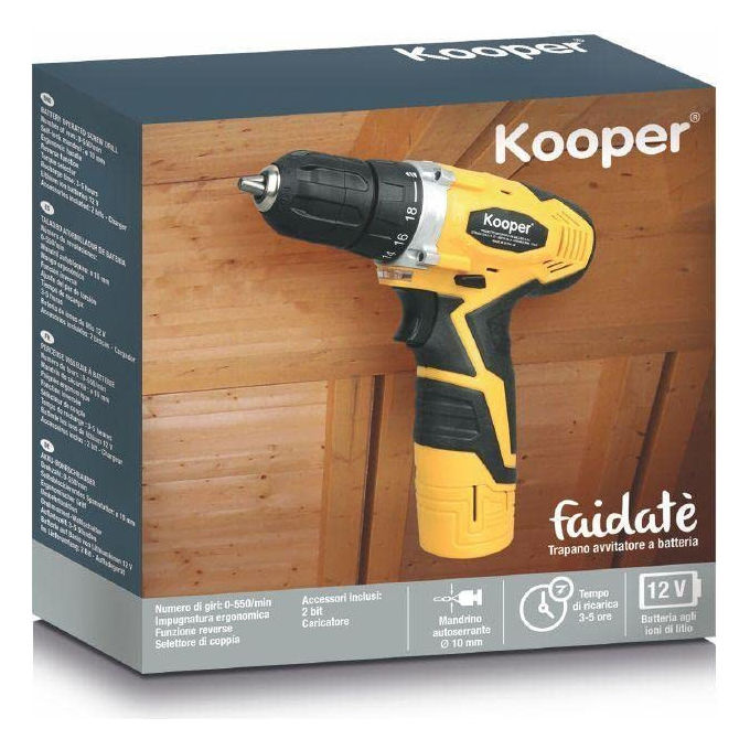 Kooper Trapano Avvitatore 12V A Batteria Con Mandrino Automatico