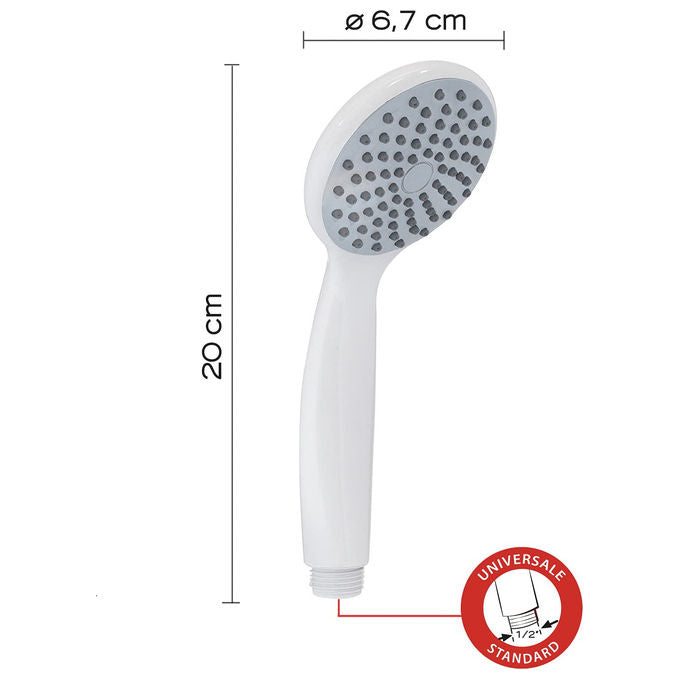 Gedy G-EASY 03 Easy Doccetta Monofunzione ABS 1 Getto AntiCalc Filtro Antisabbia Risparmio Idrico 50% colore Bianco